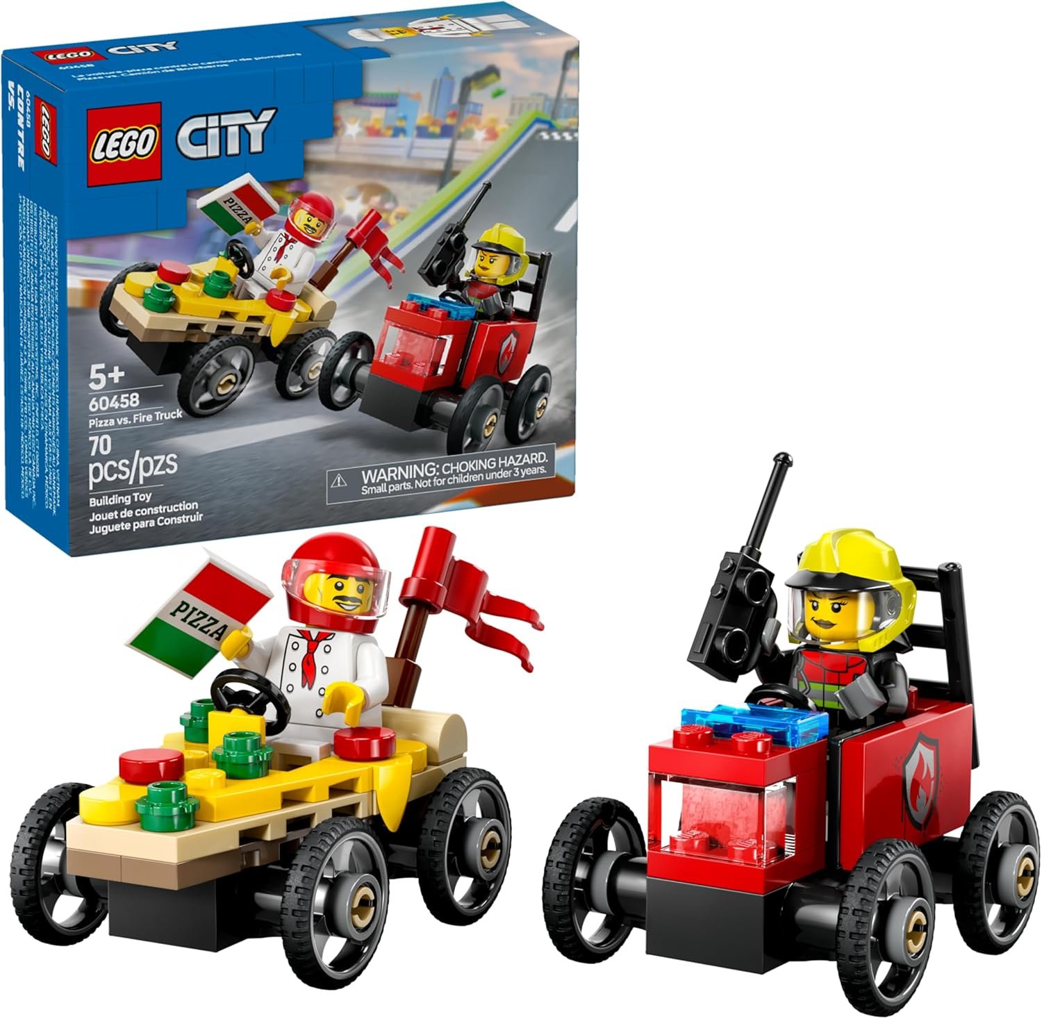 Lego City 60458 Corrida de Pizza vs. Caminhão de Bombeiros