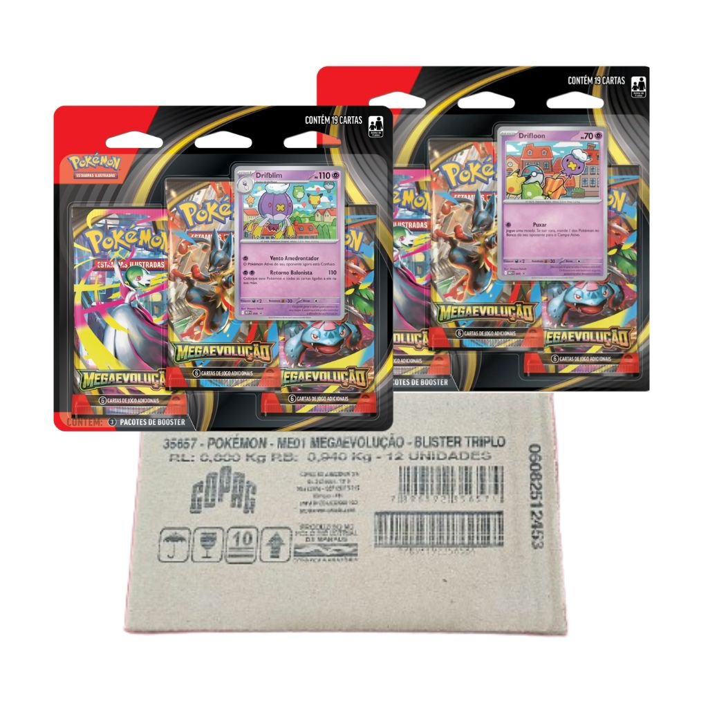 Case Blister Triple De Megaevolução - Pokemon Tcg